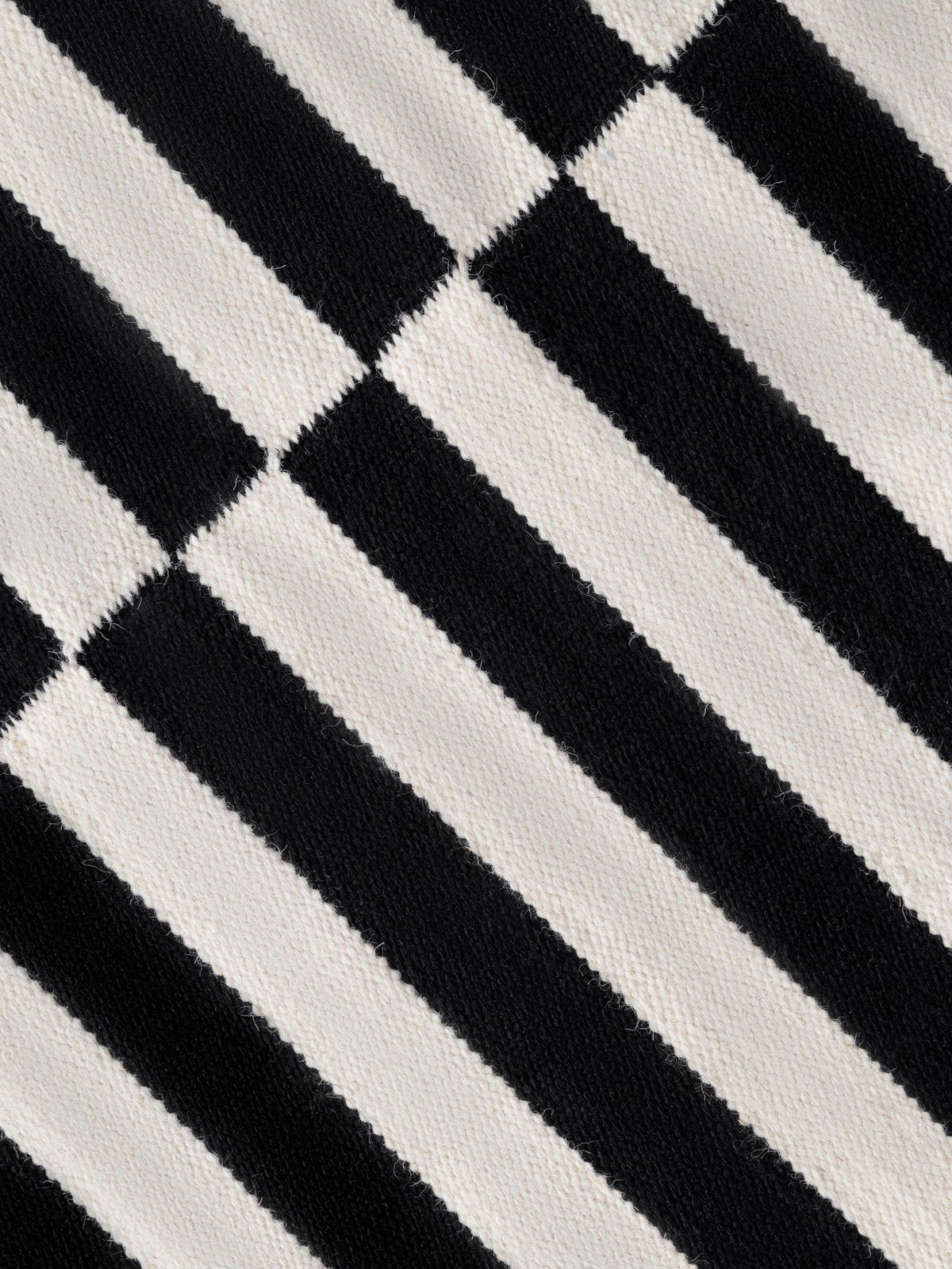 HANDWEBTEPPICH 80/150 cm Donna Schwarz, Weiß  - Schwarz/Weiß, Basics, Textil (80/150cm)
