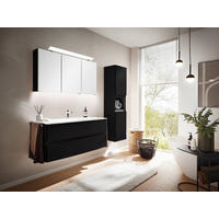 BADEZIMMER  in 121,2 cm  - Dunkelgrau/Weiß, Design, Glas/Holzwerkstoff (121,2cm) - Novel