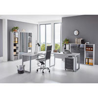 BÜRO - Anthrazit Hochglanz/Grau, MODERN, Holzwerkstoff - MID.YOU