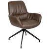 ARMLEHNSTUHL  in Aluminium, Eisen Echtleder pigmentiert  - Schwarz/Braun, Design, Leder/Metall (64/89/65cm) - Dieter Knoll