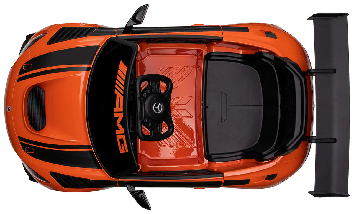 ELEKTRO-KINDERAUTO  - Schwarz/Orange, KONVENTIONELL, Kunststoff/Metall (115/58/29cm) - Atrigo