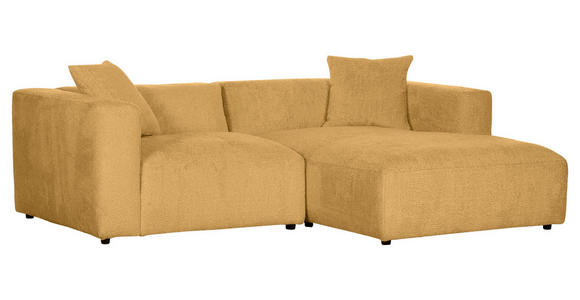 ECKSOFA Senfgelb Chenille Zierkissen, Rücken echt  - Senfgelb/Creme, MODERN, Kunststoff/Textil (231/178cm) - Carryhome