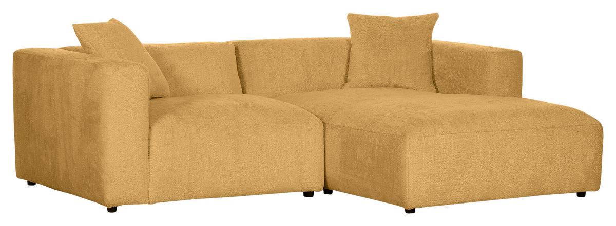 ECKSOFA Senfgelb Chenille  - Senfgelb/Creme, MODERN, Kunststoff/Textil (231/178cm) - Carryhome