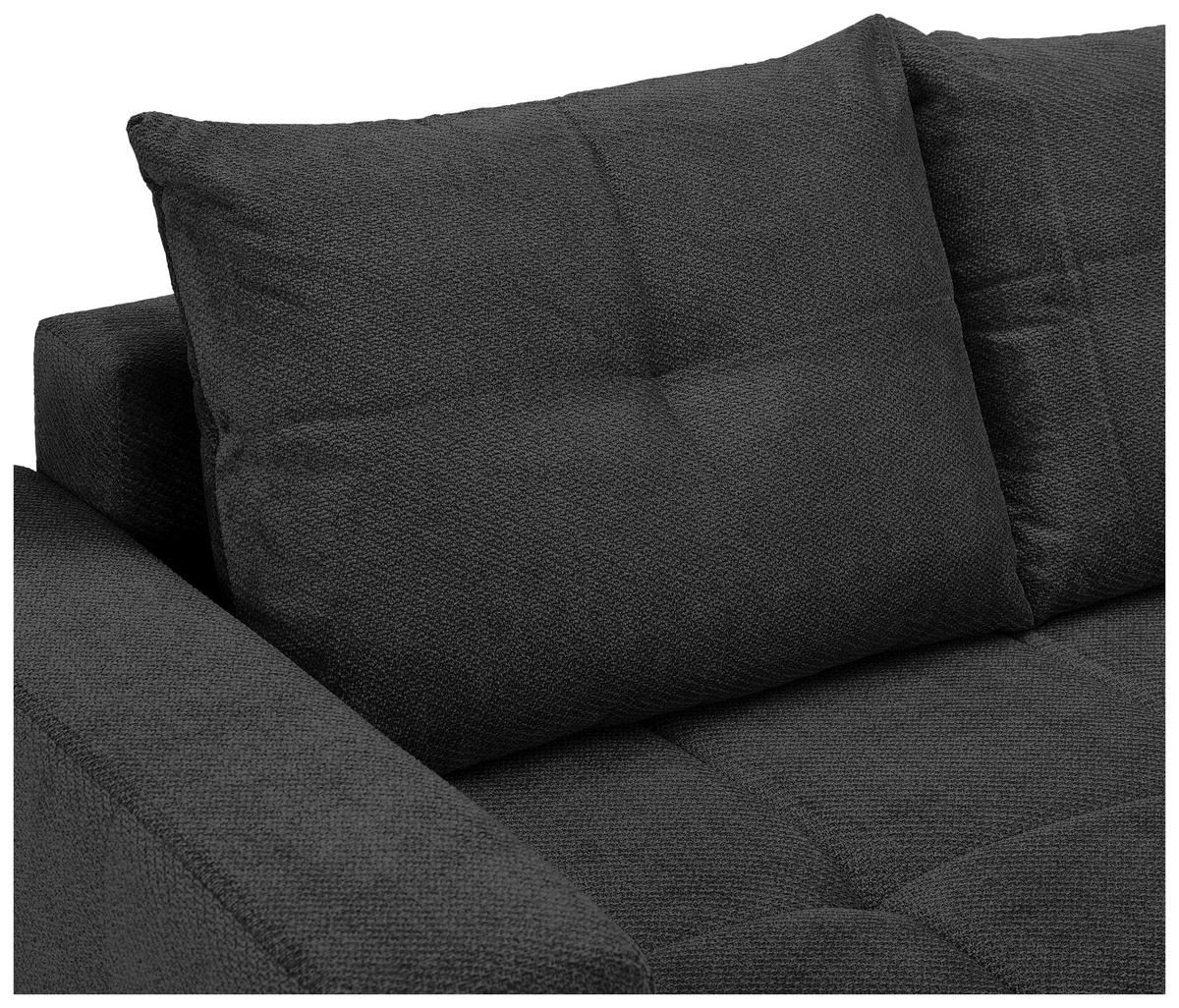 ECKSOFA Dunkelgrau Webstoff  - Dunkelgrau/Schwarz, KONVENTIONELL, Textil/Metall (292/192cm) - Carryhome