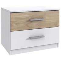 SADA NOČNÝCH STOLÍKOV, biela, farba duba, hikória, 52/40/38 cm - biela/farba duba, Konventionell, kompozitné drevo/plast (52/40/38cm) - Carryhome