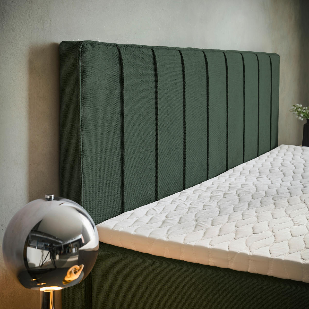 BOXBETT 160/200 cm  in Dunkelgrün  - Chromfarben/Dunkelgrün, Trend, Kunststoff/Textil (160/200cm) - Boxxx