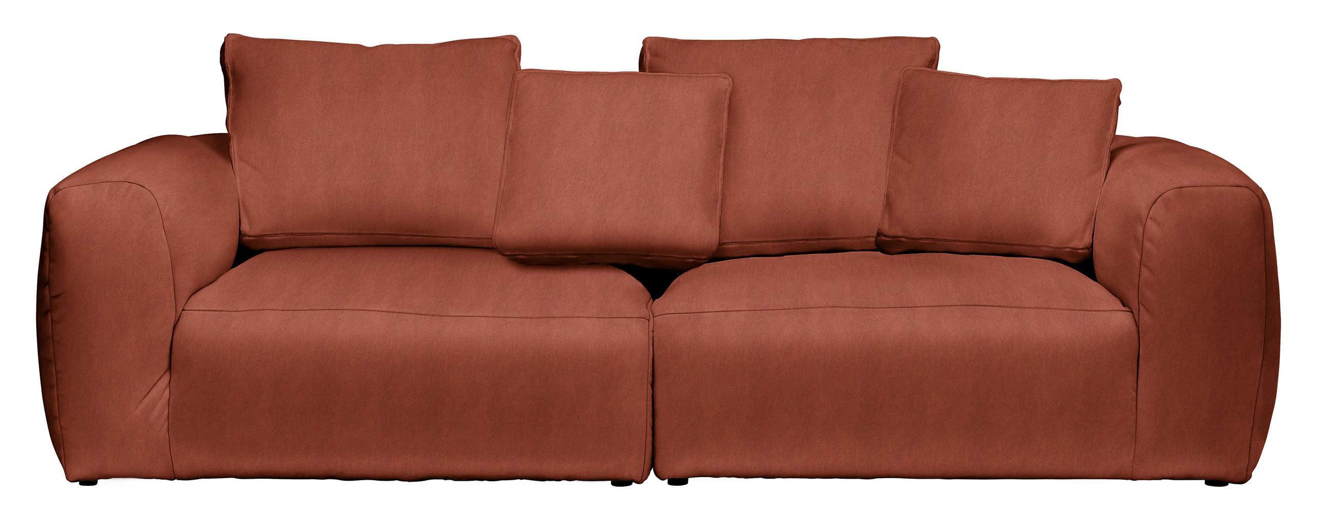 BIGSOFA Samt Rostfarben  - Rostfarben/Schwarz, Modern, Kunststoff/Textil (260/70/122cm) - Carryhome