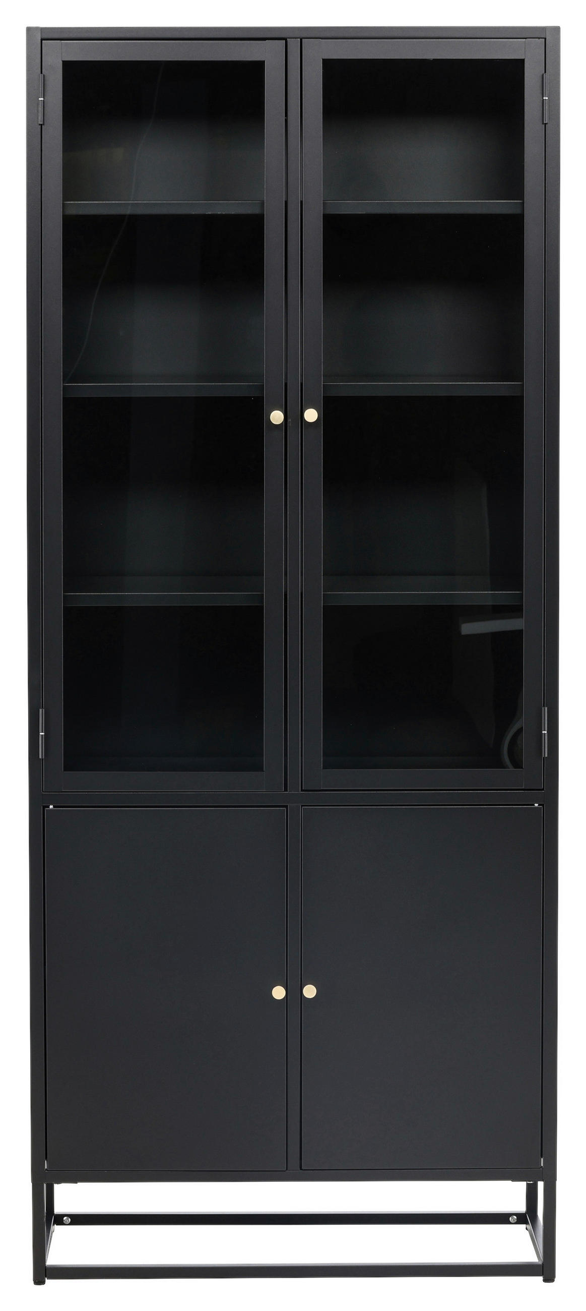 VITRINSKÅP  i svart  - svart, Design, metall/glas (80/190/41cm) - Livetastic