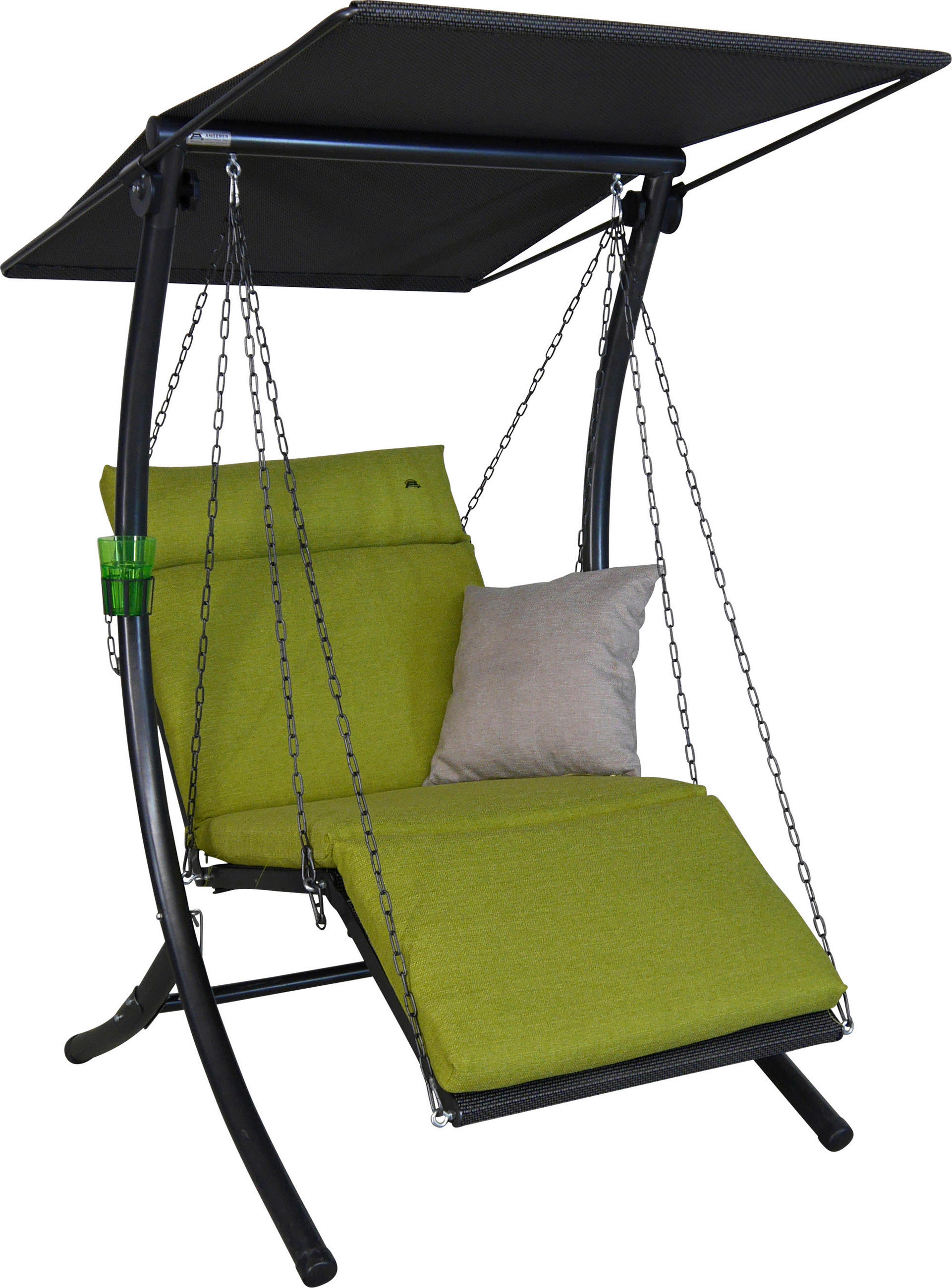 HOLLYWOODSCHAUKEL 100/160/145 cm  - Dunkelgrau/Anthrazit, Basics, Textil/Metall (100/160/145cm) - Boxxx