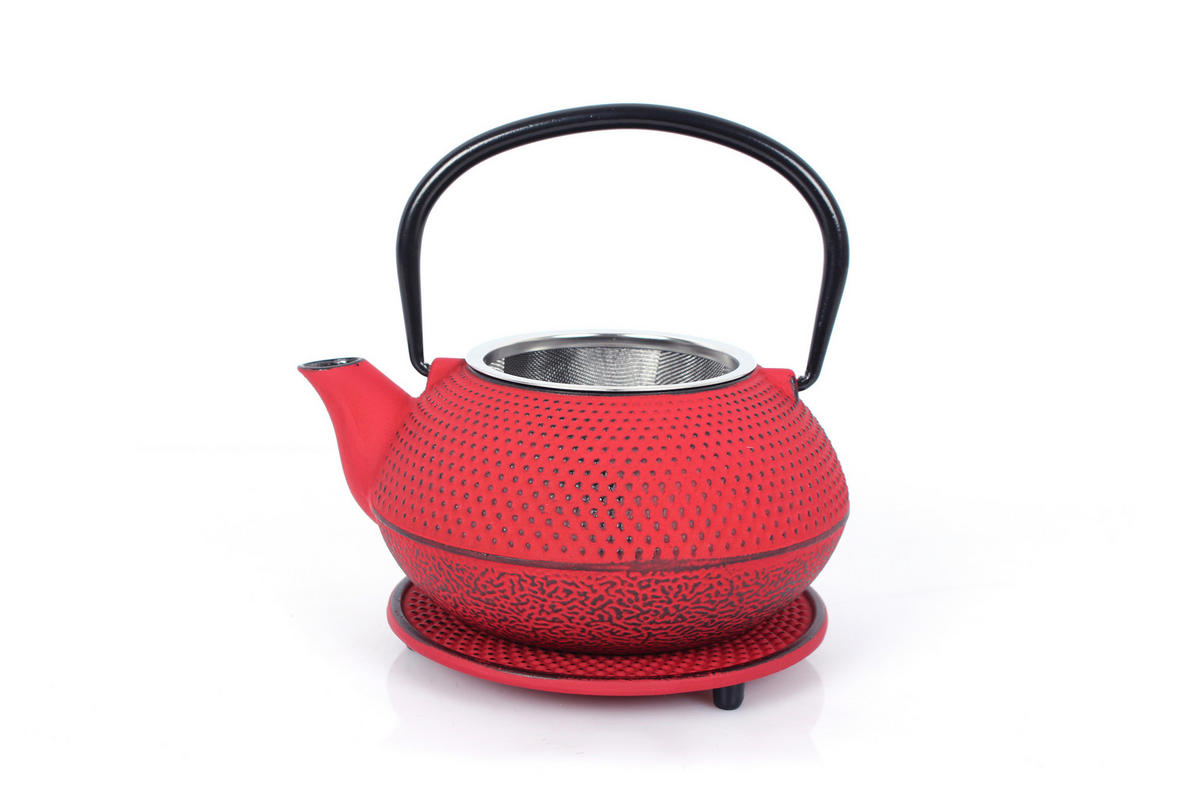 TEEKANNENSET  - Rot, Basics, Metall (800ml) - Echtwerk