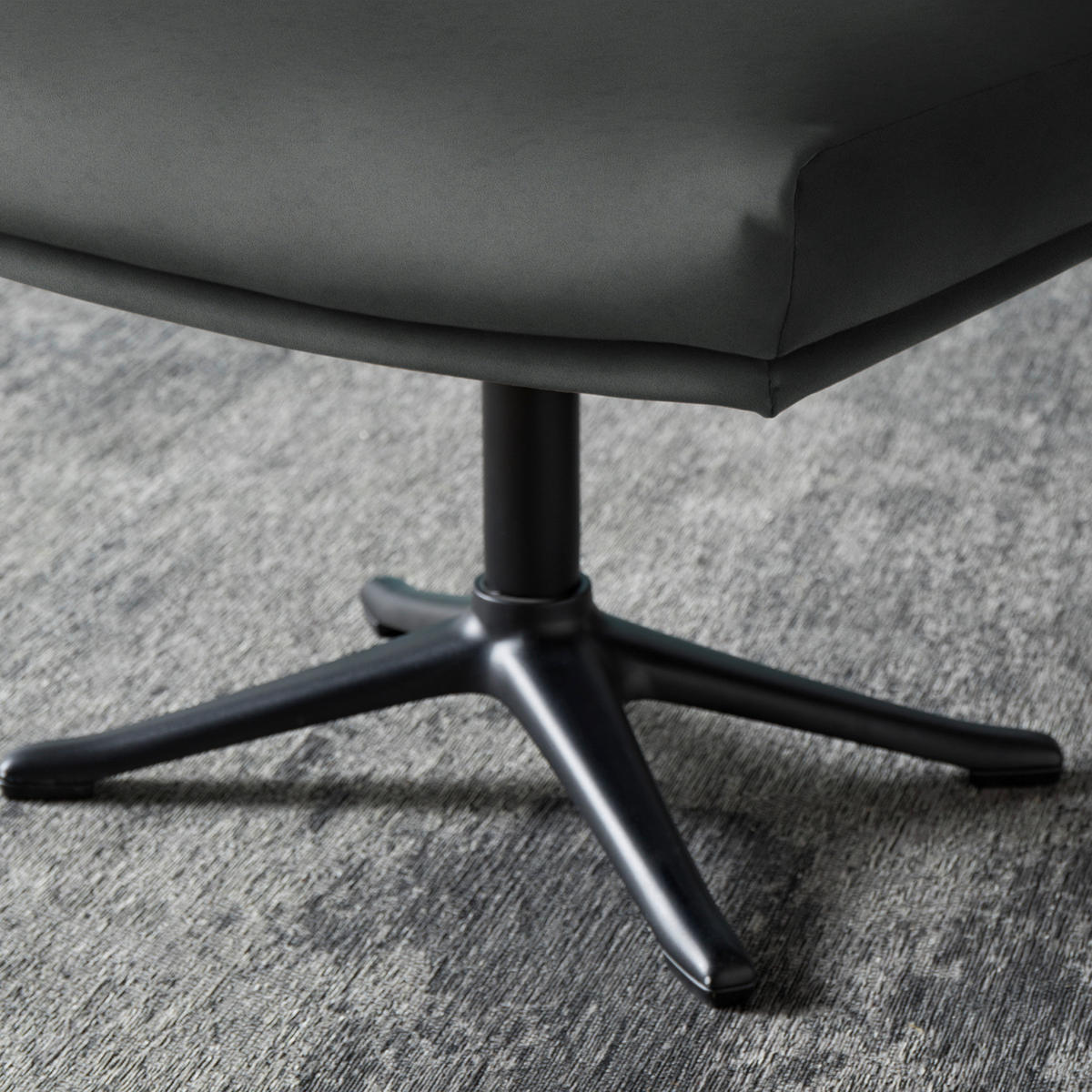 HOCKER in Textil Dunkelgrau  - Dunkelgrau/Schwarz, Design, Textil/Metall (51/37/41cm) - home24