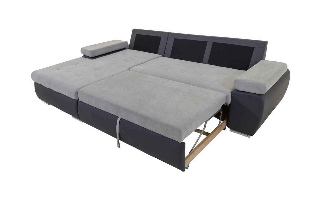 ECKSOFA in Flachgewebe Hellgrau, Dunkelgrau  - Dunkelgrau/Hellgrau, Design, Kunststoff/Textil (175/271cm) - Xora