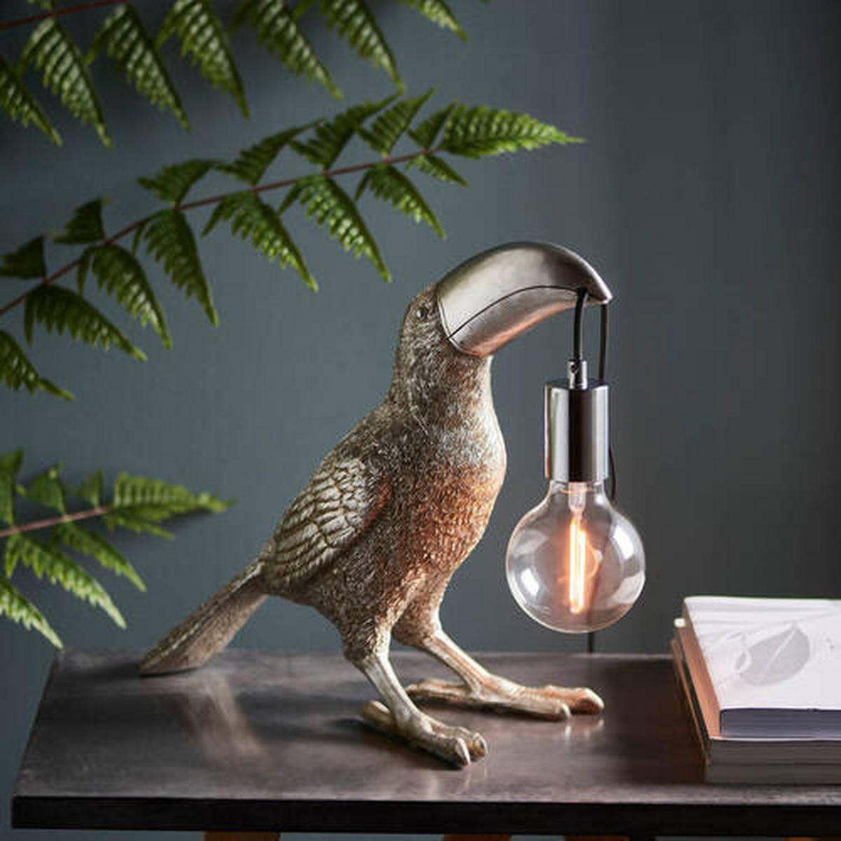 TISCHLEUCHTE Endon Toco Toucan 34.5/17,5/34 cm   - Chromfarben/Silberfarben, Trend, Kunststoff/Metall (34.5/17,5/34cm) - ENDON