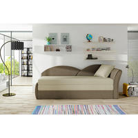 RÉCAMIERE Braun, Beige Samt  inkl.  - Beige/Erlefarben, Design, Kunststoff/Textil (218/80cm) - P & B