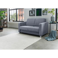 SCHLAFSOFA Chenille Hellblau  - Chromfarben/Hellblau, Basics, Kunststoff/Textil (159/88/87cm) - Livetastic
