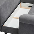 ECKSOFA Grau Flachgewebe  - Schwarz/Grau, Design, Kunststoff/Textil (278/175cm) - Xora
