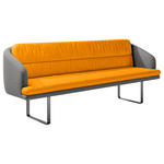 SITZBANK 255/89/68 cm Velours, Flachgewebe Anthrazit, Currygelb Metall  - Currygelb/Anthrazit, Design, Textil/Metall (255/89/68cm) - Dieter Knoll
