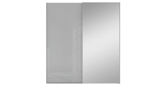 SCHWEBETÜRENSCHRANK 200/223/69 cm 2-türig Grau - Alufarben/Grau, KONVENTIONELL, Glas/Holzwerkstoff (200/223/69cm) - Novel