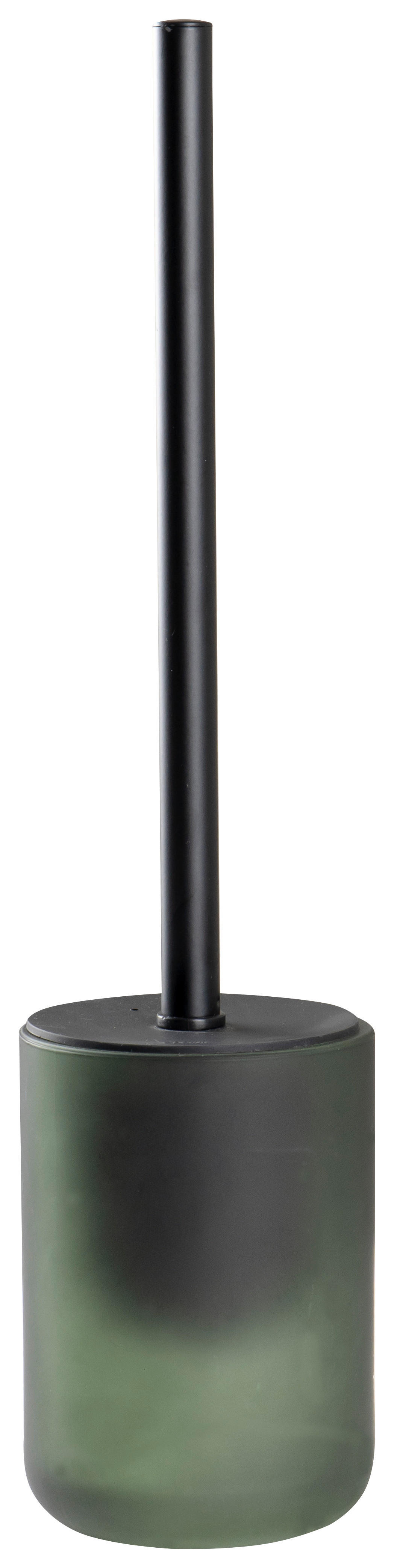 GARNITURĂ DE PERIE PENTRU WC in metal  plastic   - verde închis/negru, Basics, plastic/sticlă (9,4/36,8/9,4cm) - Sadena