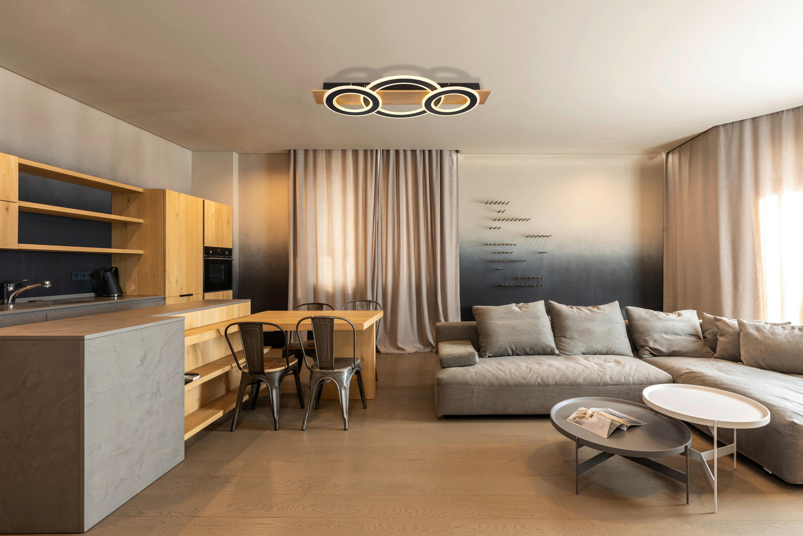 LED-DECKENLEUCHTE    73/35/7 cm  - Dunkelbraun/Opal, Natur, Kunststoff/Metall (73/35/7cm) - Globo