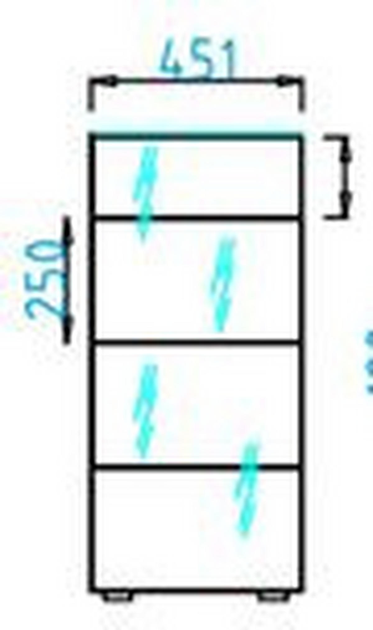 KOMMODE , 45/99,7/42 cm, 4 Schublade(n)  - Kaschmir/Schwarz, Design, Glas/Holzwerkstoff (45/99,7/42cm) - Novel
