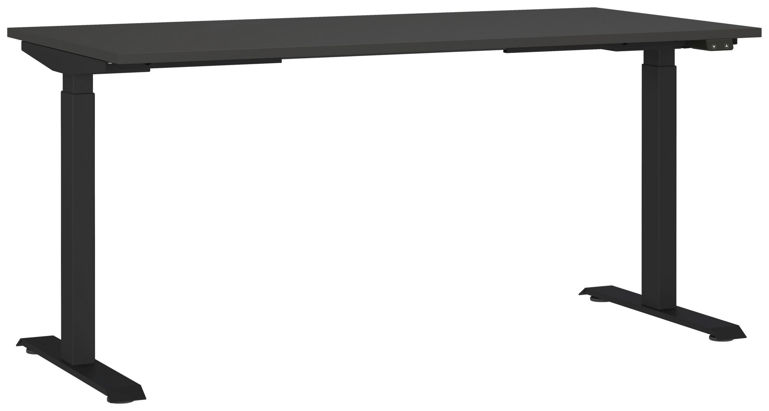 SCHREIBTISCH höhenverstellbar  - Graphitfarben/Schwarz, MODERN, Holzwerkstoff/Metall (160/80/72-120cm) - Germania