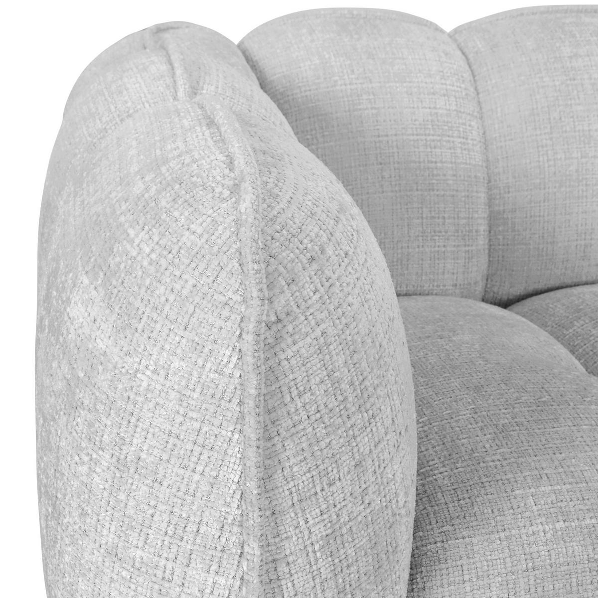 BIG SOFFA i chenille ljusgrå  - ljusgrå/svart, Klassisk, textil/plast (217/74/100cm) - MID.YOU