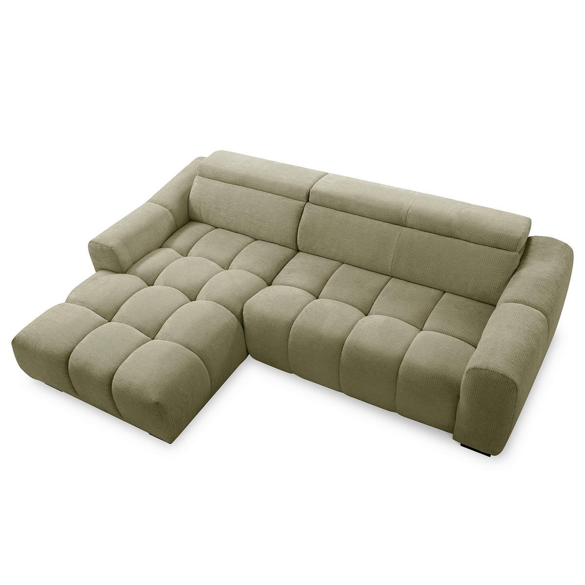 ECKSOFA  Webstoff Grün  - Schwarz/Grün, Design, Kunststoff/Textil (177/274cm) - Livetastic