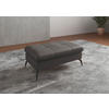 HOCKERLeder Mokka  - Schwarz/Mokka, Konventionell, Leder/Metall (102/47/69cm) - Sit & More