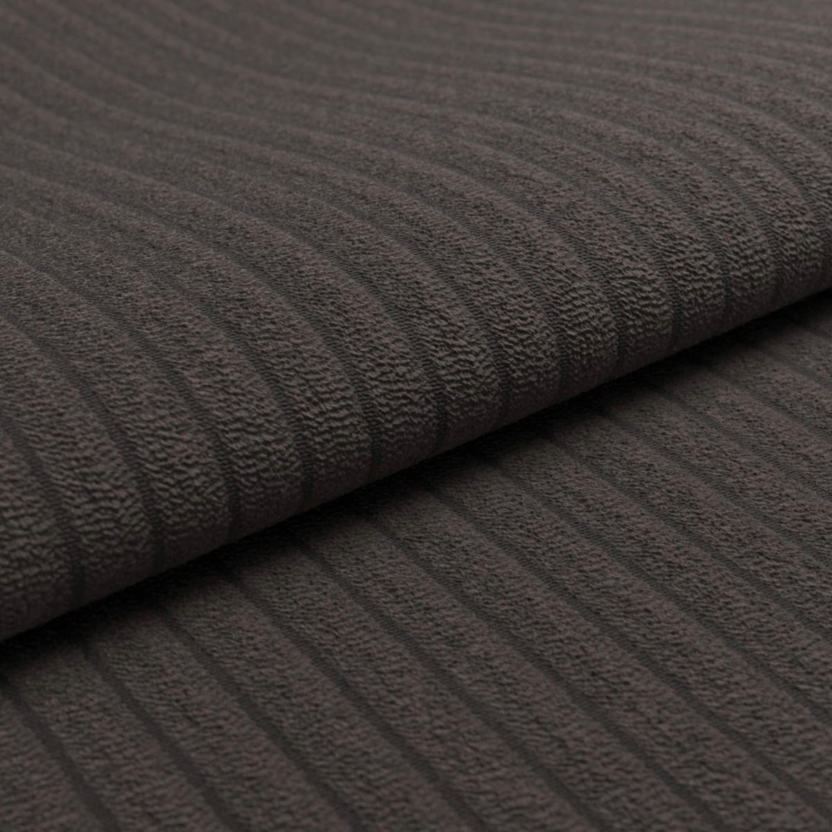 ECKSOFA  in Cord Dunkelbraun Rücken echt, Sitztiefenverstellung  185/298 cm  - Dunkelbraun/Schwarz, Design, Textil/Metall (185/298cm) - Pure Home Lifestyle
