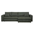 ECKSOFA Dunkelgrün Chenille  - Dunkelgrün/Schwarz, KONVENTIONELL, Kunststoff/Textil (292/150cm) - Hom`in