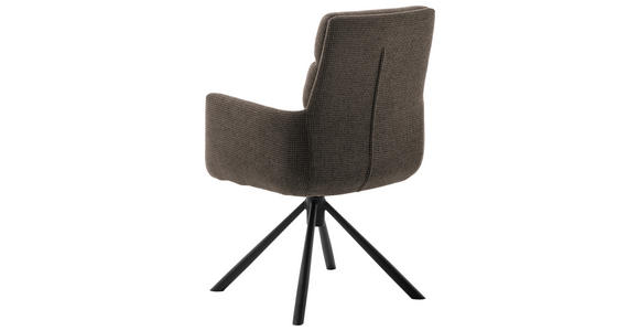 ARMLEHNSTUHL  in Stahl Webstoff  - Schwarz/Cappuccino, Design, Textil/Metall (61/90/64cm) - Dieter Knoll