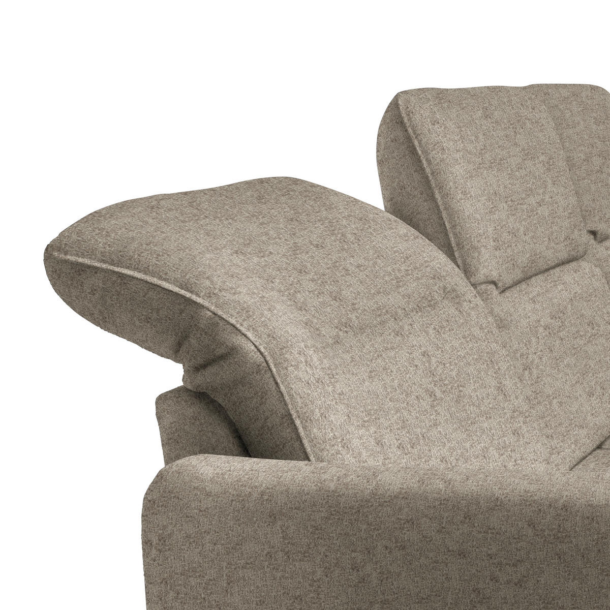 ECKSOFA Greige Chenille  - Greige/Schwarz, KONVENTIONELL, Textil/Metall (254/190cm) - Livetastic