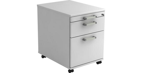 ROLLCONTAINER 42,8/59/58 cm  - Chromfarben/Weiß, KONVENTIONELL, Holzwerkstoff/Kunststoff (42,8/59/58cm) - Venda