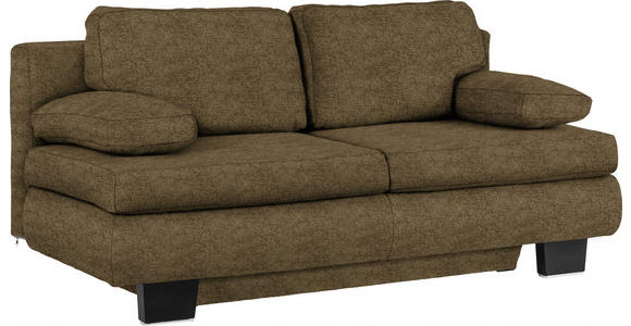 SCHLAFSOFA Webstoff Braun, Grün - Wengefarben/Braun, KONVENTIONELL, Holz/Textil (203/94/100cm) - Novel