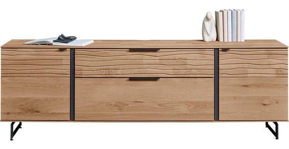 LOWBOARD  192/65/44 cm 1 Schublade(n) stehend  - Eichefarben/Anthrazit, Natur, Holz/Metall (192/65/44cm) - Valnatura