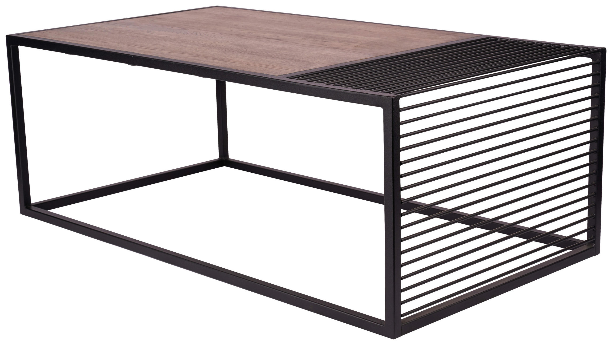 COUCHTISCH in Holz, Metall 110/60/40 cm  - Eiche dunkel/Schwarz, Natur, Holz/Metall (110/60/40cm) - Novel