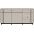 SIDEBOARD  in 160,2/81,8/37 cm  - Kaschmir/Schwarz, MODERN, Holzwerkstoff/Kunststoff (160,2/81,8/37cm) - Carryhome