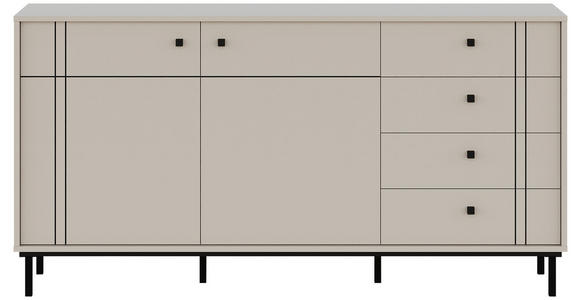 SIDEBOARD in 160,2/81,8/37 cm - Kaschmir/Schwarz, MODERN, Holzwerkstoff/Kunststoff (160,2/81,8/37cm) - Carryhome