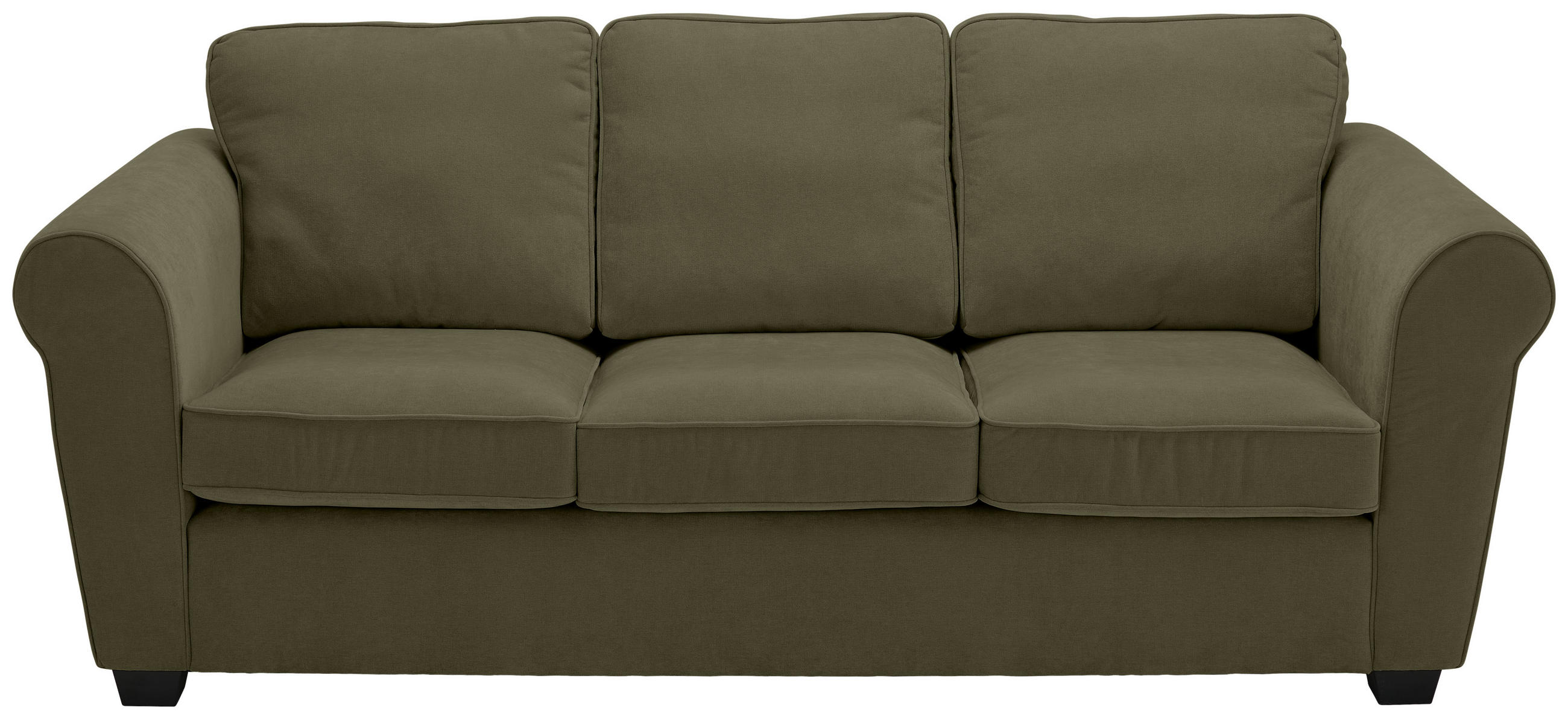3-SITZER-SOFA Chenille Dunkelgrün  - Dunkelgrün/Schwarz, KONVENTIONELL, Kunststoff/Textil (226/88/86cm) - Carryhome