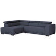 ECKSOFA Blau Struktur  - Blau/Schwarz, Design, Kunststoff/Textil (205/284cm) - Xora