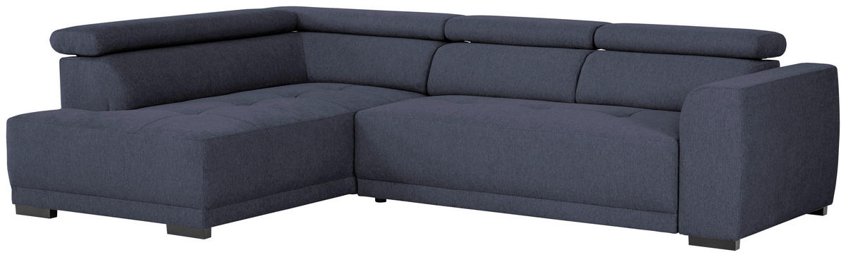 ECKSOFA in Struktur Blau  - Blau/Schwarz, Design, Kunststoff/Textil (205/284cm) - MID.YOU