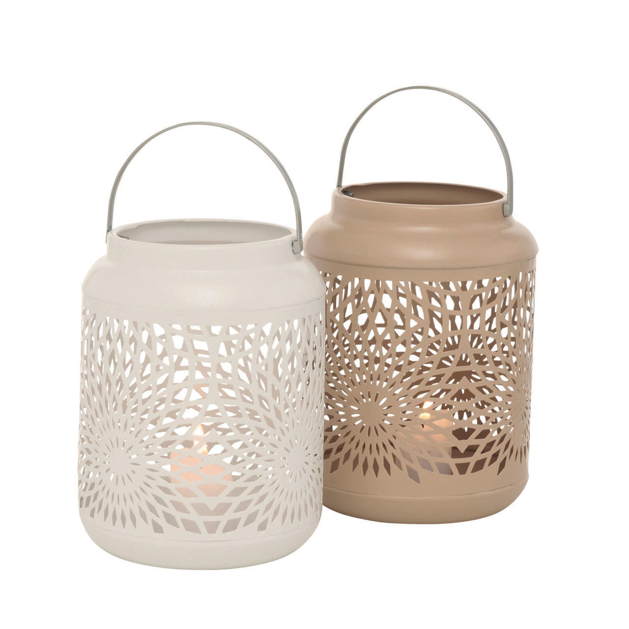 LJUSLYKTA - vit/beige, Basics, metall (14/14/17cm)