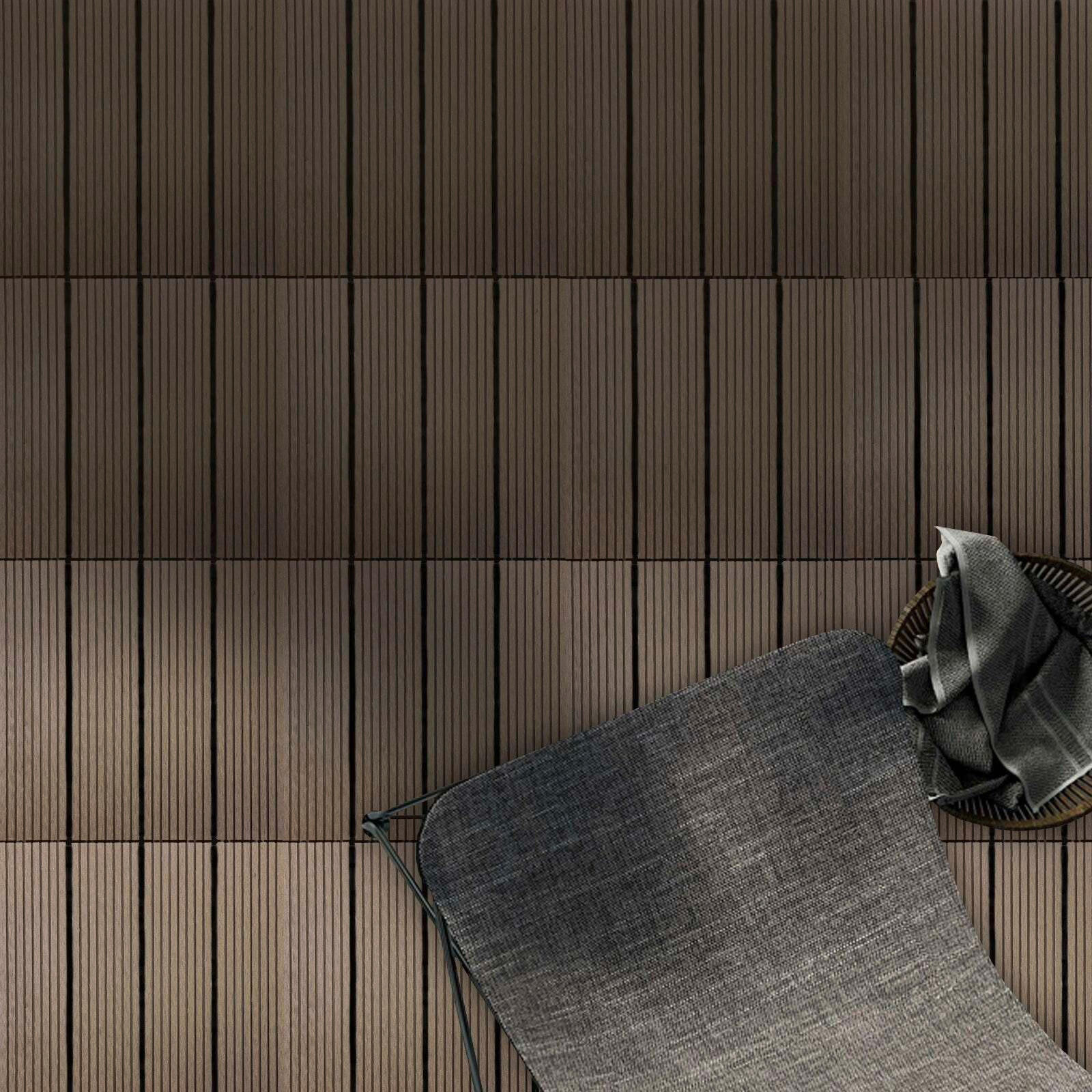 Floordirekt Terrassenfliese WPC Royal Dunkelbraun 30x30 cm