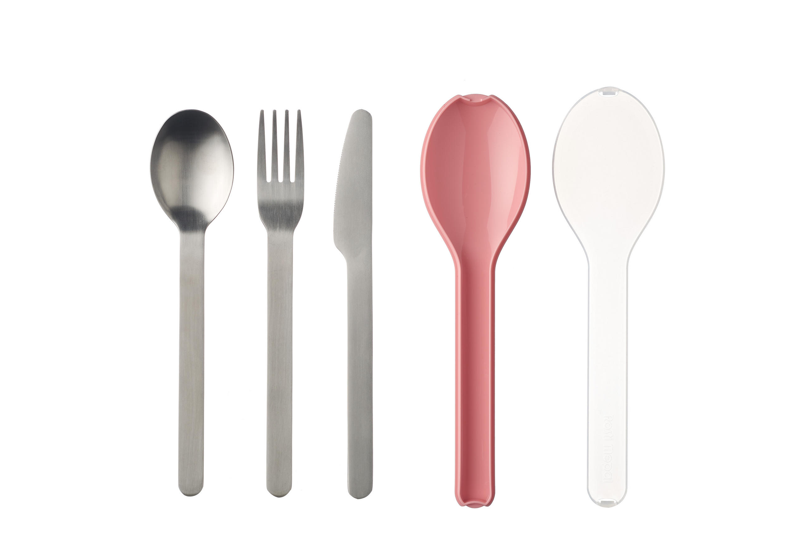 BESTECK-SET ELLIPSE 3-teilig Edelstahl  für 1 Personen  - Pink, Basics, Metall - Mepal