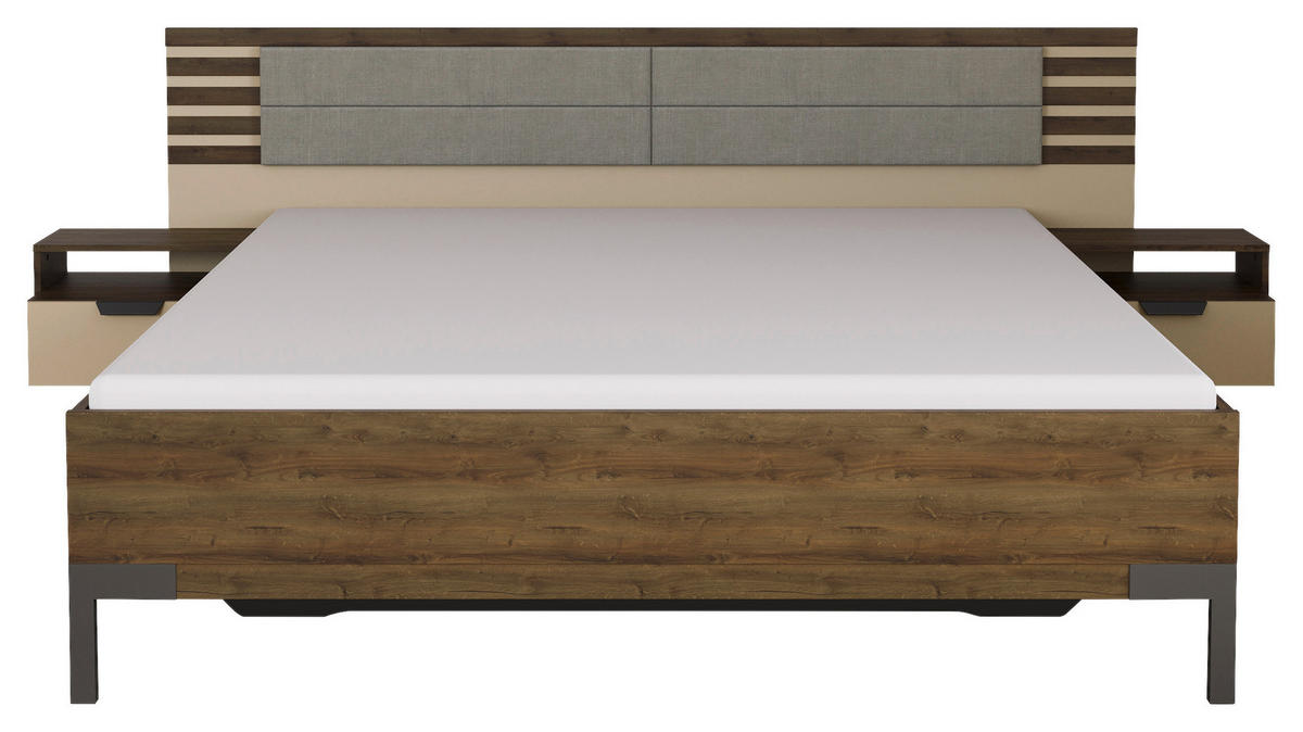 BETTANLAGE - Eiche dunkel/Champagner, MODERN (180/200cm) - Rauch Möbel
