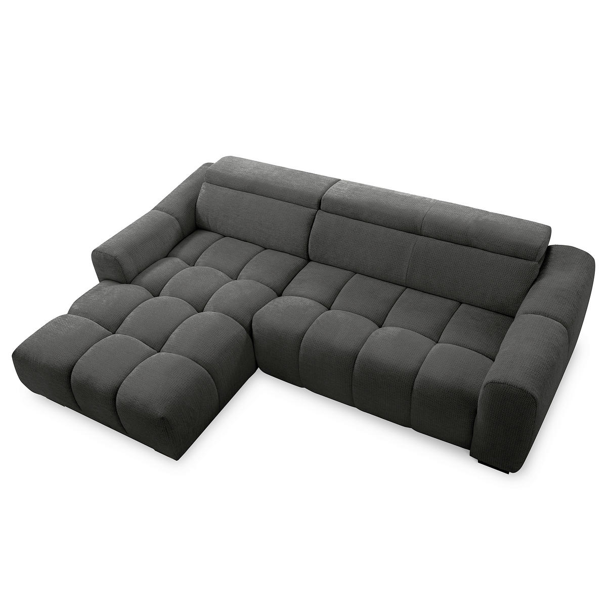 ECKSOFA  Webstoff Schwarz  - Schwarz, Design, Kunststoff/Textil (177/274cm) - Livetastic