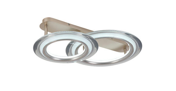LED-DECKENLEUCHTE 66/45/16 cm - Chromfarben/Champagner, Design, Kunststoff/Metall (66/45/16cm) - Dieter Knoll