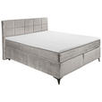 BOXSPRINGBETT 180/200 cm,  in Hellgrau  - Hellgrau/Schwarz, Design, Holzwerkstoff/Kunststoff (180/200cm) - Xora