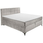 BOXSPRINGBETT 180/200 cm  in Hellgrau  - Hellgrau/Schwarz, Design, Holzwerkstoff/Kunststoff (180/200cm) - Xora